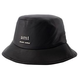 Ami Bucket Hat - AMI Paris - Leather - Black Black