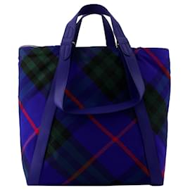 Burberry-Medium Shopper Bag - Burberry - Synthetic - Blue-Blue