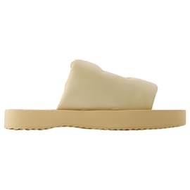 Burberry-LF Knight Slab Sandals- Burberry - Leather - Beige-Beige