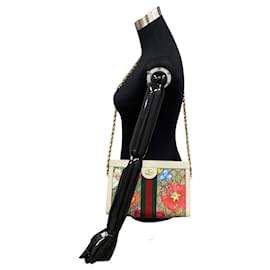 Gucci-Gucci GG Supreme Flora Ophidia Chain Shoulder Bag  Canvas Shoulder Bag in Excellent condition-Other