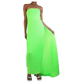 Solace London-Vestido maxi plissado sem alças verde - tamanho UK 6-Verde