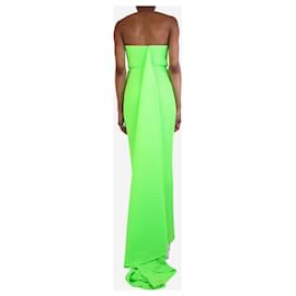 Solace London-Vestido largo plisado palabra de honor verde - talla UK 6-Verde