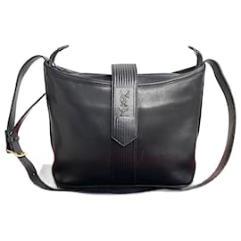 Yves Saint Laurent-Leather Monogram Crossbody Bag-Other