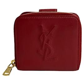 Yves Saint Laurent-Lederbrieftasche mit Monogramm und Rundum-Reißverschluss-Andere