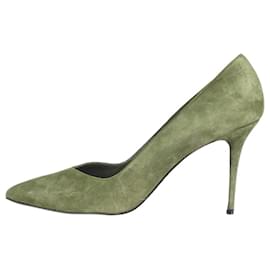 Manolo Blahnik-Scarpe con tacco a punta in pelle scamosciata verde - taglia EU 36-Verde