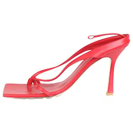 Bottega Veneta-Red leather sandal heels - size EU 38.5-Red