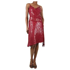 Diane Von Furstenberg-Red sleeveless sequin midi dress - size UK 4-Red