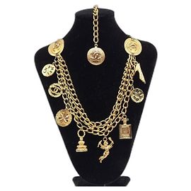 Collar cinturón de cadena de accesorios icónicos de Chanel CC Coco Paris (raro) Gold hardware