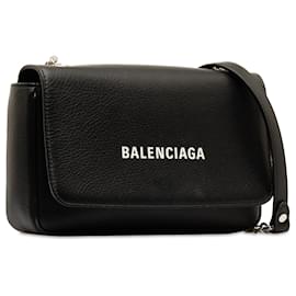 Balenciaga-Portafoglio con catena nera Everyday di Balenciaga-Nero