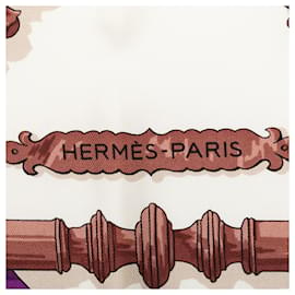 Hermès-Hermès Brown Ferronnerie Silk Foulard-Marron,Beige