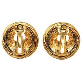 Chanel-Boucles d'oreilles à clip CC en or Chanel-Doré