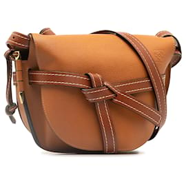Loewe-Petit sac à bandoulière en cuir marron Loewe Gate-Marron