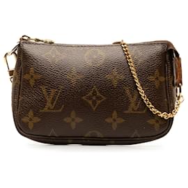 Louis Vuitton-Louis Vuitton Brown Monogram Mini Pochette Accessoires-Marrone