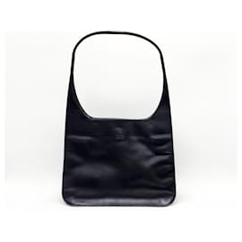 Gucci-Gucci Hobo Black Leather Shoulder Bag-Black