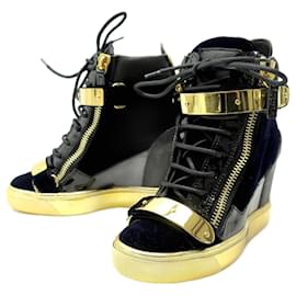 Giuseppe Zanotti-NEW GIUSEPPE ZANOTTI COBY WEDGE SHOES 35 wedge heeled sneakers-Black