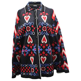 Anna Sui Patterned Cape in Black Wool Other