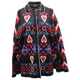 Capa estampada Anna Sui em lã preta Outro