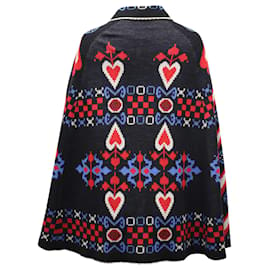 Anna Sui-Anna Sui Patterned Cape in Black Wool-Other