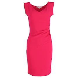Diane Von Furstenberg-Diane von Furstenberg Bevin Ruched Stretch-Crepe Dress in Fuchsia Pink Polyester-Pink
