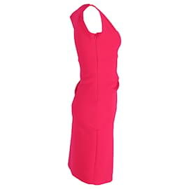 Diane Von Furstenberg-Diane von Furstenberg Bevin gerüschtes Stretch-Crêpe-Kleid aus fuchsiafarbenem Polyester-Pink
