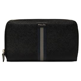 Prada-Prada Saffiano Leather Zip Around Wallet Leather Long Wallet in Good condition-Other