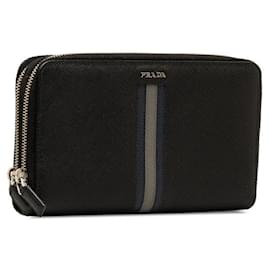 Prada-Prada Saffiano Leather Zip Around Wallet Leather Long Wallet in Good condition-Other