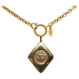 Chanel-Chanel Coco Mark Gold Plated Necklace in Very Good Condition-Golden