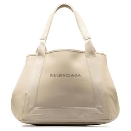 Balenciaga-Balenciaga Leather Navy Cabas S Tote Leather Tote Bag 339933 in Good condition-Other