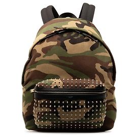 Yves Saint Laurent Camo Print Studded Canvas Backpack 360206 Other
