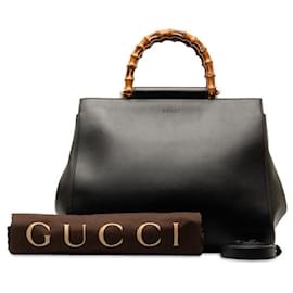 Gucci-Leather Bamboo Nymphaea Top Handle Bag 453766-Other
