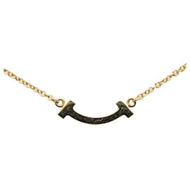 Tiffany & Co-Tiffany & Co 18k Gold Diamond T Smile Pendant Necklace Metal Necklace in Excellent condition-Other