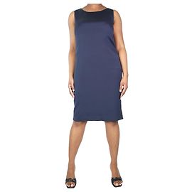 Akris Robe midi bleue sans manches - taille UK 16 Bleu