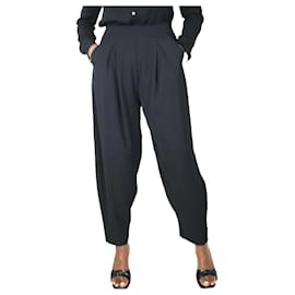 Autre Marque-Black pleated trousers - size UK 12-Black