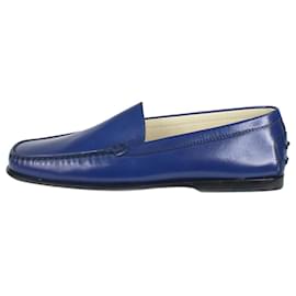 Tod's-Chaussures plates en cuir bleu - taille EU 39.5-Bleu