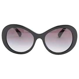 Chanel-Black round sunglasses-Black