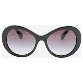 Chanel-Black round sunglasses-Black