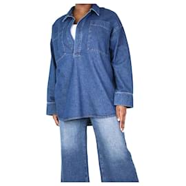 Autre Marque-Camisa jeans azul com frente aberta - tamanho UK 12-Azul