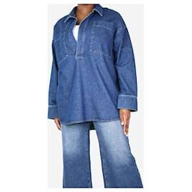 Autre Marque-Blaues Jeanshemd mit offener Vorderseite – Größe UK 12-Blau