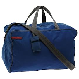 Prada-PRADA Sports Boston Tasche aus Nylon 2Weg Blau Auth 69360-Blau