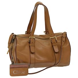 Chloé-Chloe Sam Mini Boston Paddington Bag Leather Brown 03 12 51 65 5811 Auth yb532-Brown