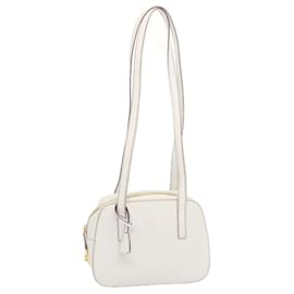 Prada-PRADA Safiano leather Shoulder Bag White Auth bs12825-White