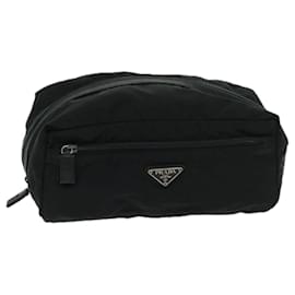 Prada-PRADA Clutch Bag Nylon Black Auth bs13151-Black