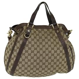 Gucci-Gucci GG Canvas shoulder bag 2way Beige 130734 auth 69645-Beige