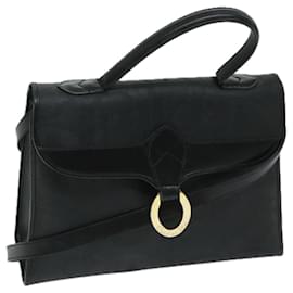 Christian Dior-Christian Dior Trotter Canvas Hand Bag 2way Black Auth 69558-Black