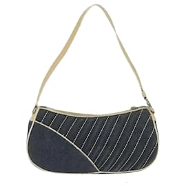 Christian Dior-Christian Dior Montaigne Shoulder Bag Denim Navy Auth 69287-Navy blue