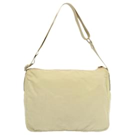 Prada-PRADA Shoulder Bag Nylon Cream Auth 69345-Cream