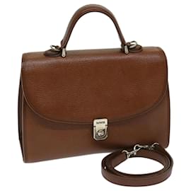 Autre Marque-Burberrys Hand Bag Leather 2way Brown Auth ep3800-Brown