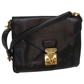 LOUIS VUITTON Pochette Epi Biface Noir M52322 LV Auth am5968 Noir