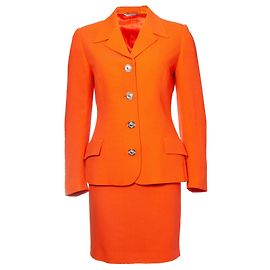 Autre Marque Gianni Versace Couture, Orangefarbener Blazer und Rock Orange