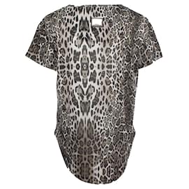 Philipp Plein-Philipp Plein, Camiseta con estampado de leopardo-Castaño,Multicolor
